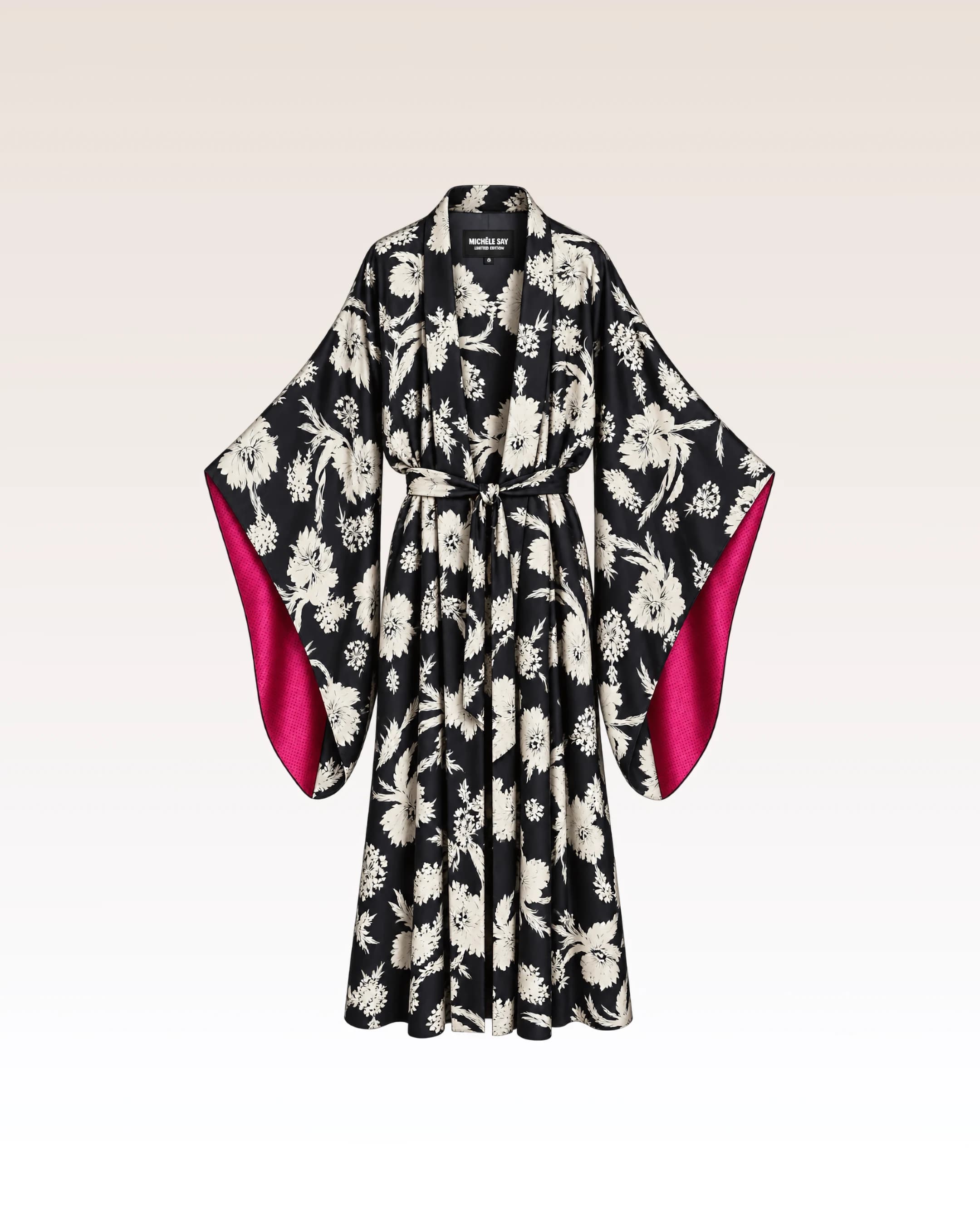 Kimono Fleuri Noir — vue 1