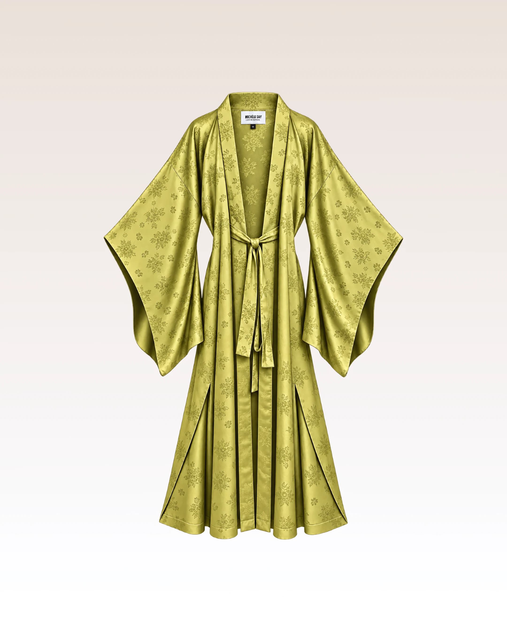 Kimono Jacquard Chartreuse — vue 1