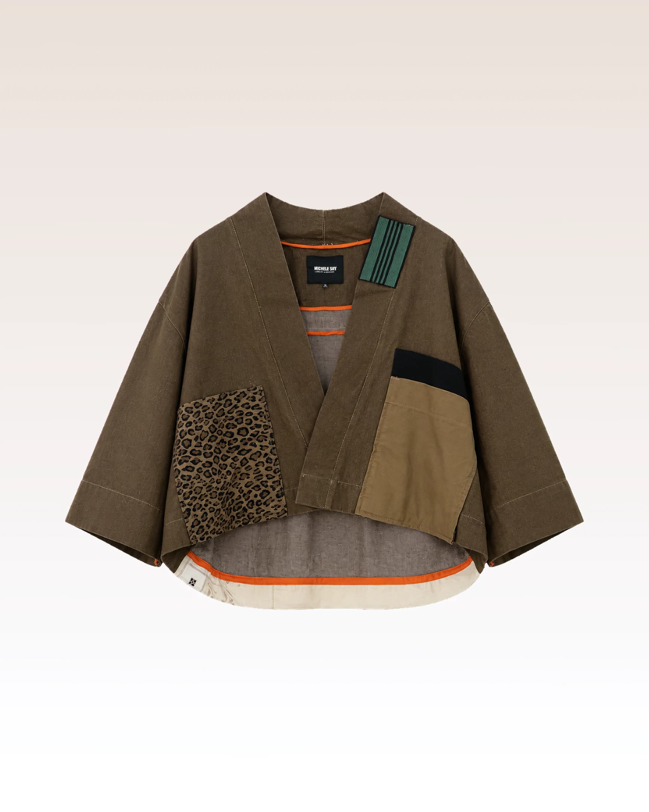 Kimono Patchwork Kaki — vue 1